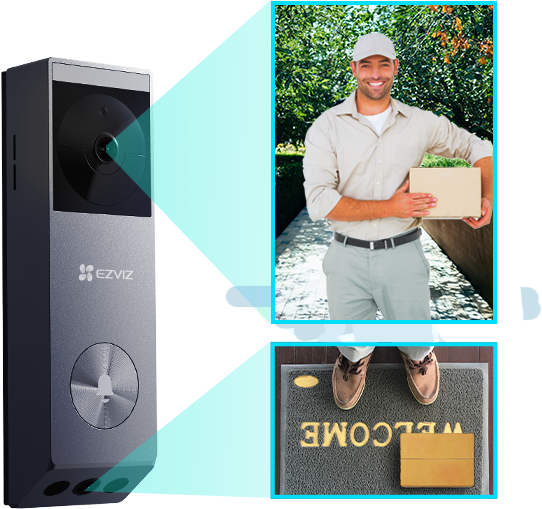 EZVIZ EP3X Pro 2K 3MP Smart Security Video Battery Doorbell with Solar Panel