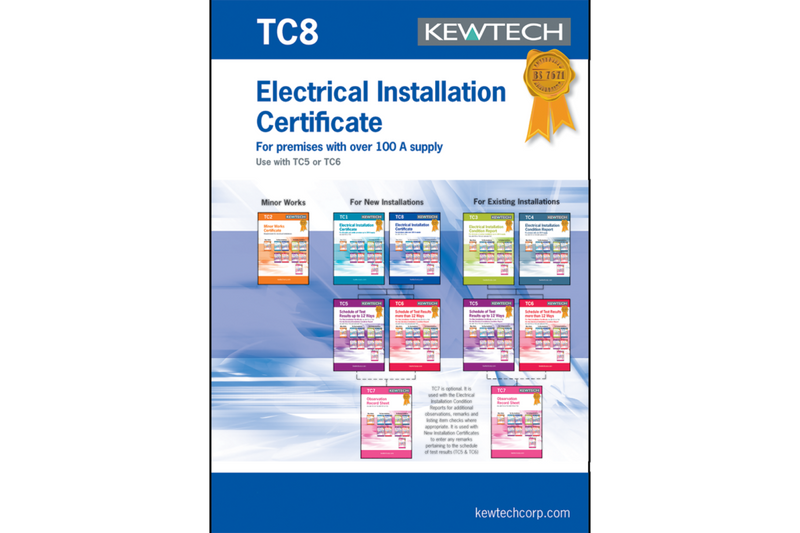 Electrical Installation Certificate for premises with over 100 A supply