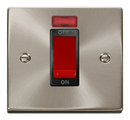 45A 1 Gang Double Pole Plate Switch With Neon