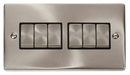 10AX Ingot 6 Gang 2 Way Plate Switch