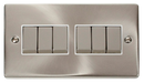 10AX Ingot 6 Gang 2 Way Plate Switch
