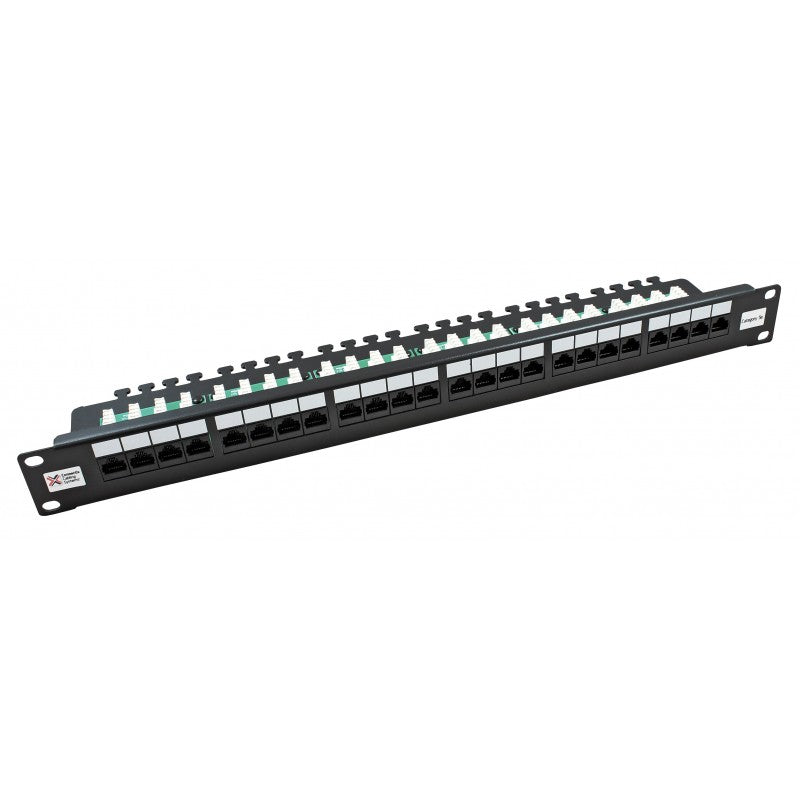 24 Port Cat5e UTP 20/20 Right Angled Patch Panel