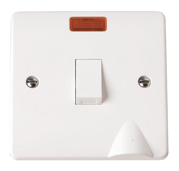 20A Double Pole Plate Switch With Neon & Optional Flex Outlet