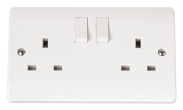 13A 2 Gang Double Pole Switched Socket Outlet