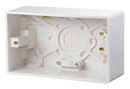2 Gang 47mm Deep Pattress Box Fitted With Cable Restraint & Earth Terminal