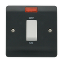 45A 1 Gang Double Pole Plate Switch With White Rocker & Neon