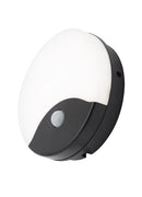 Turus 15w Round Bulkhead with PIR in Black & Opal Finish