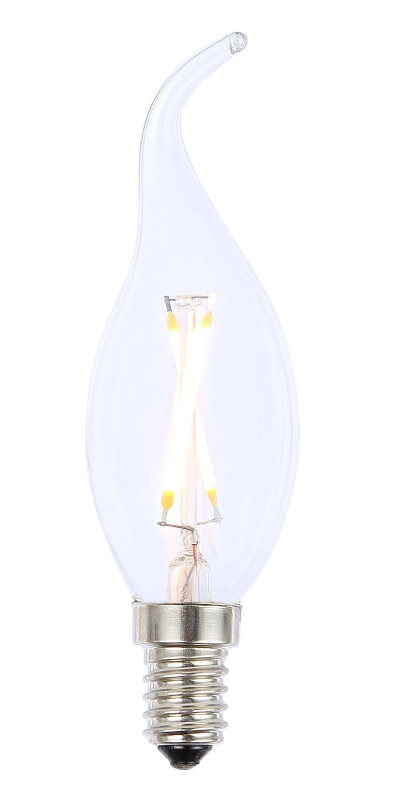 2w LED Bent Tip flicker Candle SES Tinted Filament Lamp