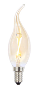 2w LED Bent Tip flicker Candle SES Tinted Filament Lamp