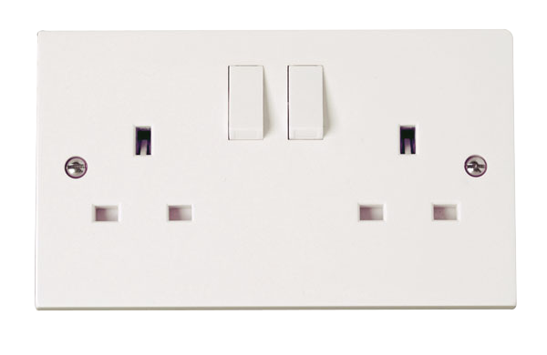 13A 2 Gang Double Pole Switched Socket Outlet