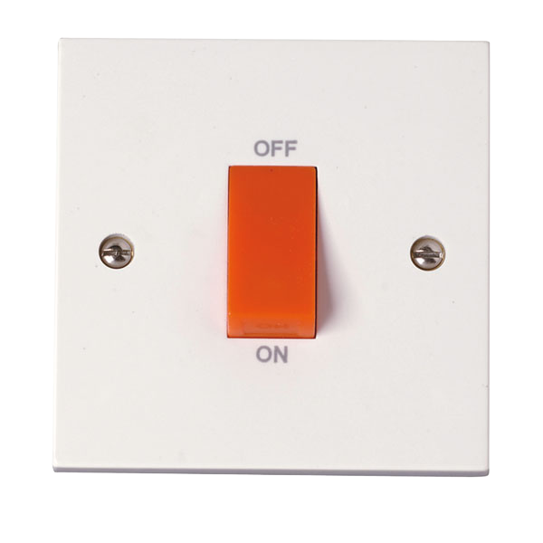 45A 1 Gang Double Pole Plate Switch
