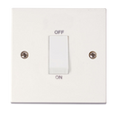 45A 1 Gang Double Pole Plate Switch With White Rocker