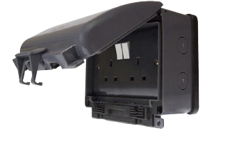 2 Gang 13A DP IP66 Weatherproof Switched Socket Unit