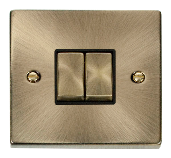 10AX Ingot 2 Gang 2 Way Plate Switch
