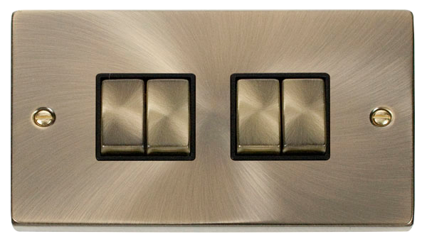 10AX Ingot 4 Gang 2 Way Plate Switch