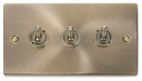 10AX 3 Gang 2 Way Toggle Plate Switch