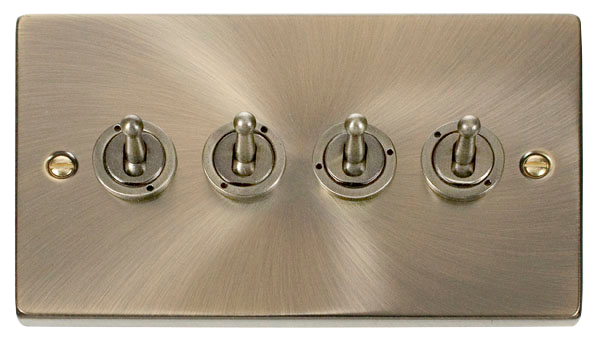 10AX 4 Gang 2 Way Toggle Plate Switch