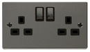 13A Ingot 2 Gang Double Pole Switched Socket Outlet