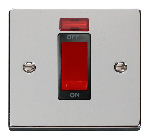 45A 1 Gang Double Pole Plate Switch With Neon