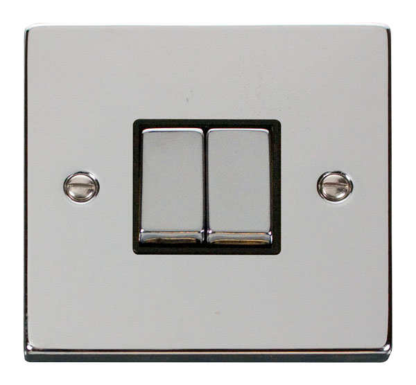 10AX Ingot 2 Gang 2 Way Plate Switch