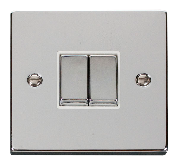 10AX Ingot 2 Gang 2 Way Plate Switch