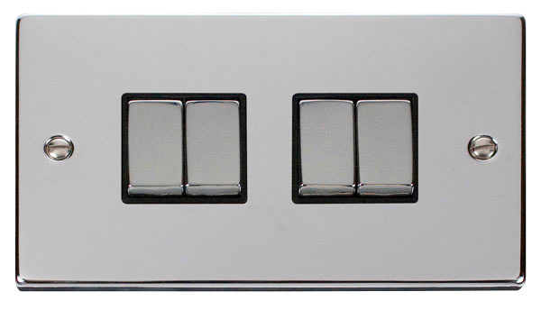10AX Ingot 4 Gang 2 Way Plate Switch