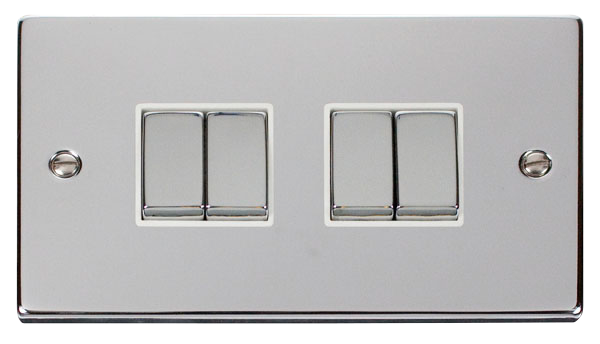 10AX Ingot 4 Gang 2 Way Plate Switch