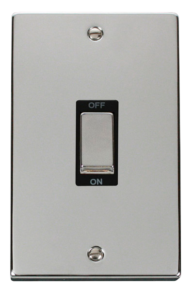 45A Ingot 2 Gang (Vertica) Double Pole Plate Switch