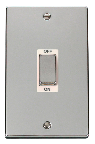 45A Ingot 2 Gang (Vertica) Double Pole Plate Switch