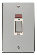 45A Ingot 2 Gang (Vertica) Double Pole Plate Switch With Neon