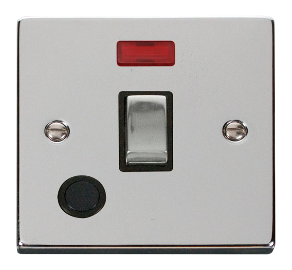 20A Ingot Double Pole Plate Switch With Optional Flex Outlet With Neon