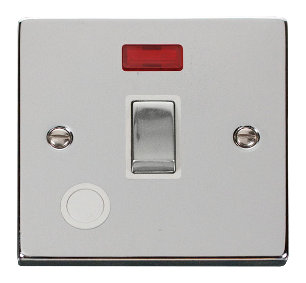 20A Ingot Double Pole Plate Switch With Optional Flex Outlet With Neon