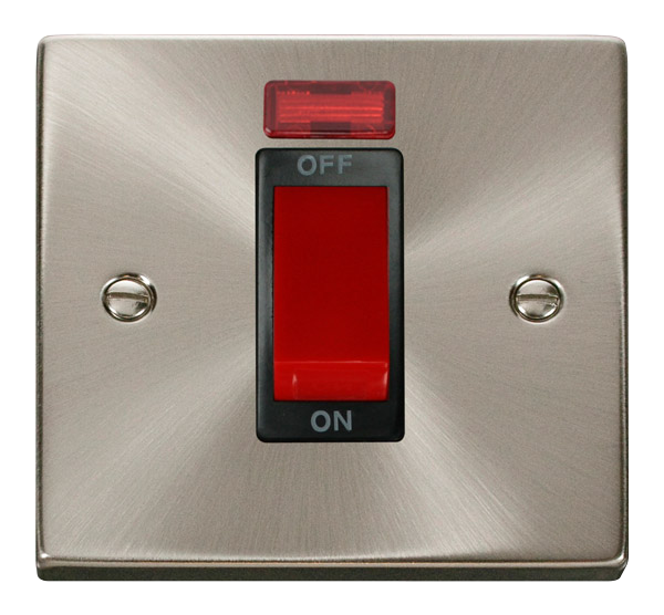 45A 1 Gang Double Pole Plate Switch With Neon