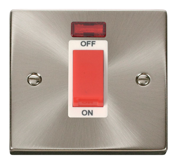 45A 1 Gang Double Pole Plate Switch With Neon