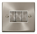 10AX Ingot 3 Gang 2 Way Plate Switch