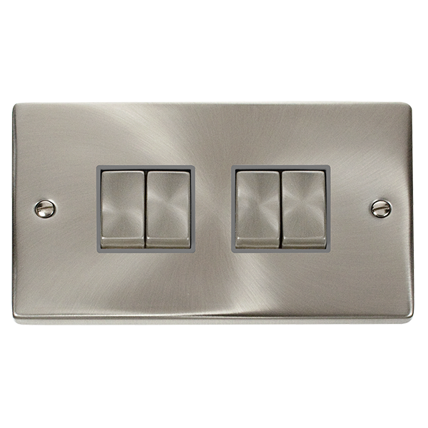 10AX Ingot 4 Gang 2 Way Plate Switch
