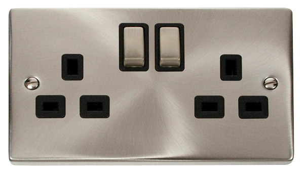 13A Ingot 2 Gang Double Pole Switched Socket Outlet