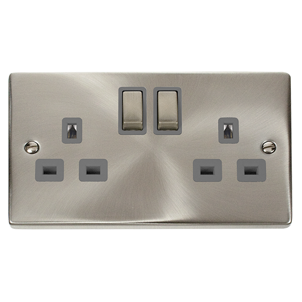 13A Ingot 2 Gang Double Pole Switched Socket Outlet