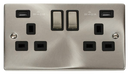 13A Ingot 2 Gang Switched Socket Outlet With Twin USB (Total 4.2A) Outlets