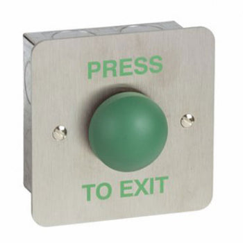 Heavy Duty Green Dome Exit Button "PRESS TO EXIT" (Flush)