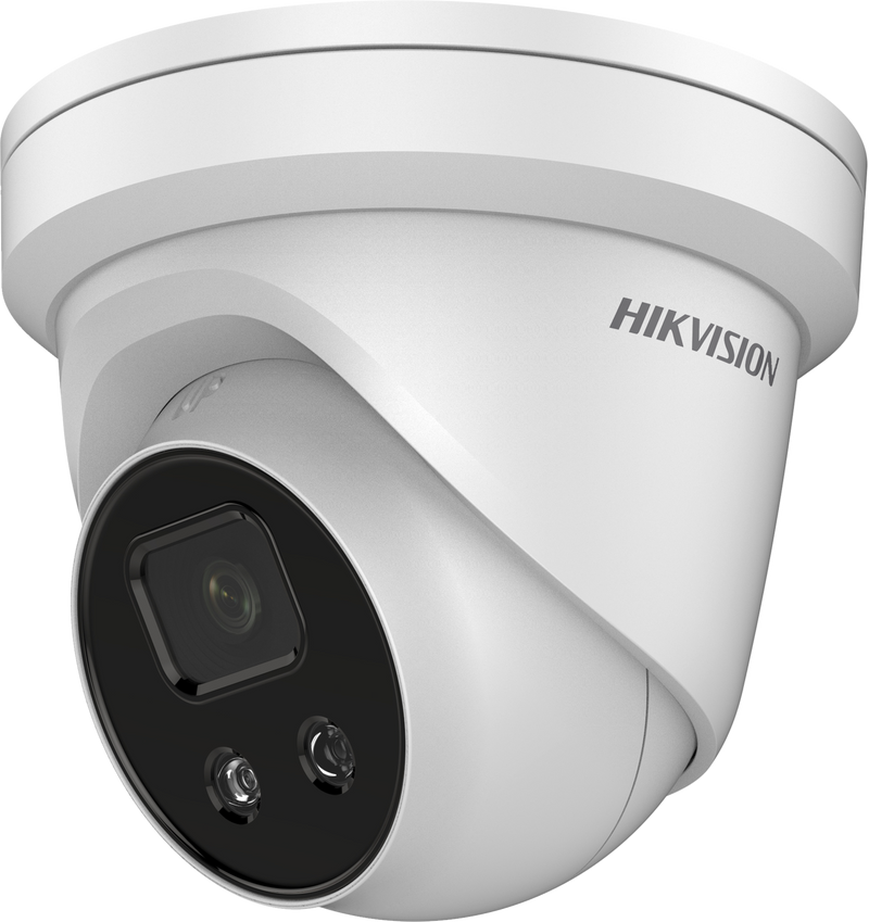 HikVision AcuSense 4MP fixed lens Darkfighter turret camera with IR and built-in mic